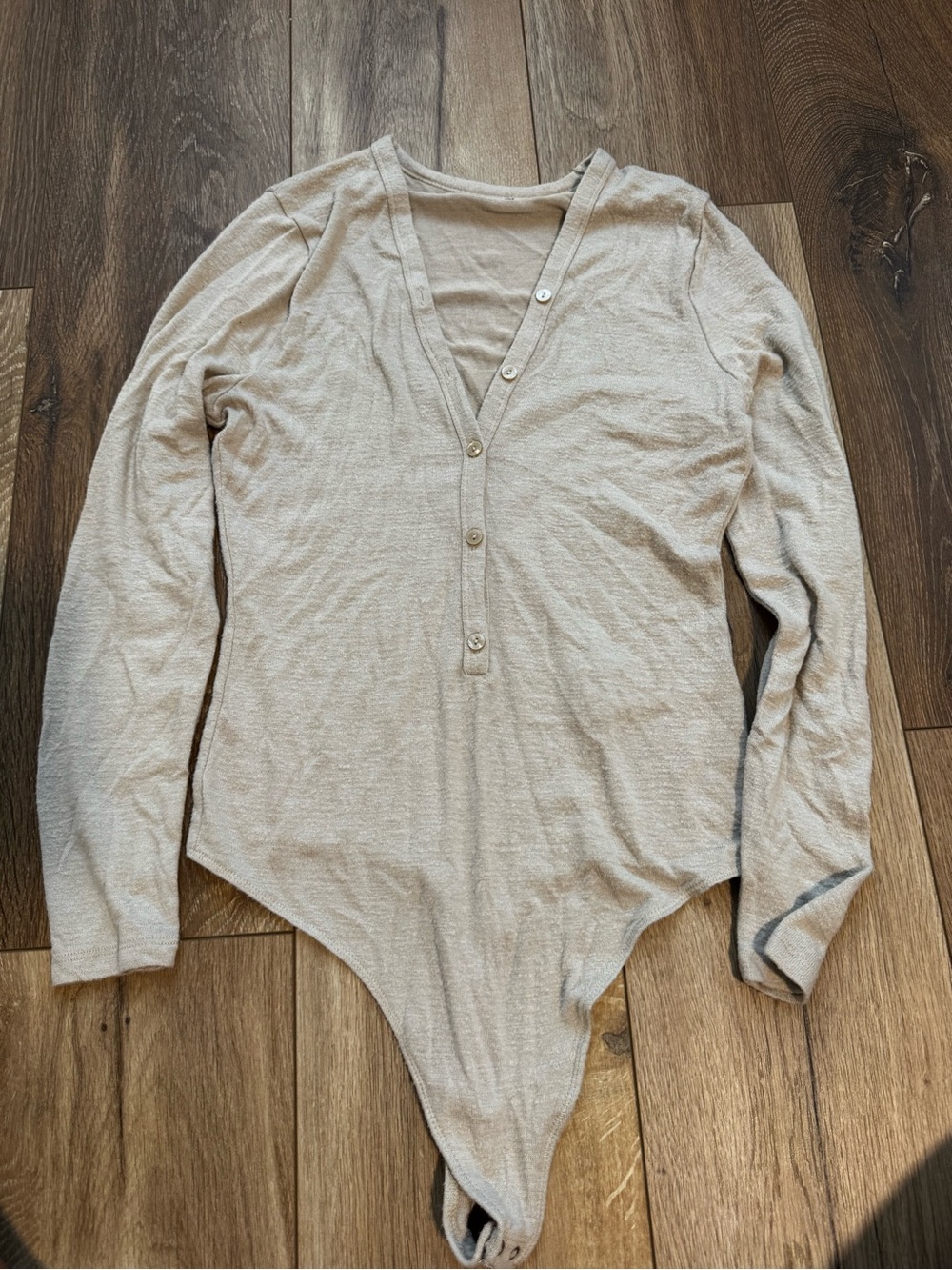 Abercrombie & Fitch Long-Sleeve Cozy Henley Bodysuit